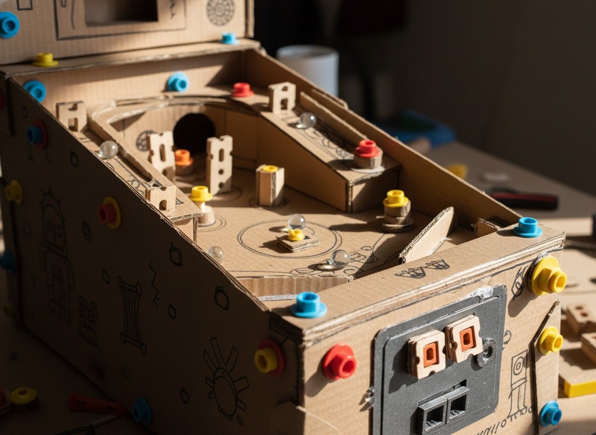 Cardboard pinball machine